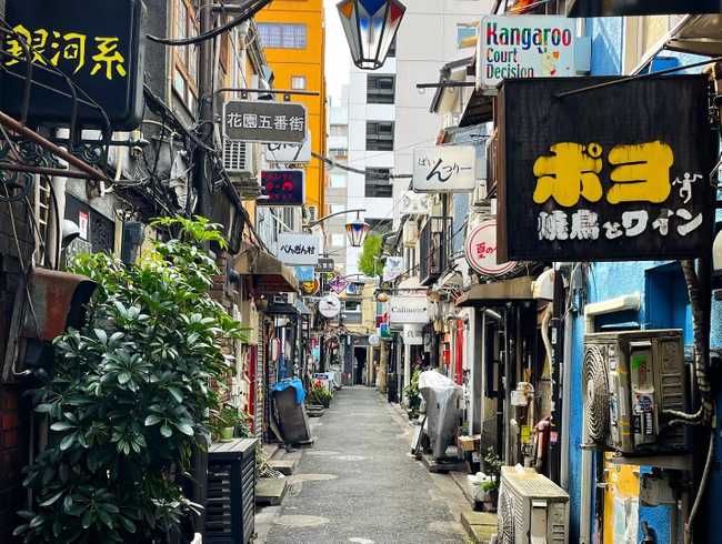 Shinjuku's Golden Gai is quiet in the mid-afternoon